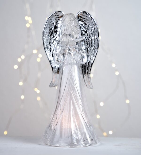 Dekoration Engel aus Acryl mit LED-Licht 22cm