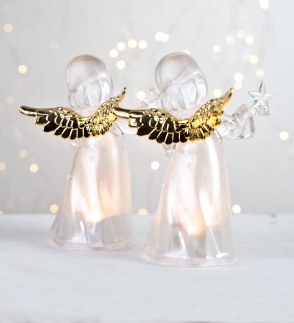 Dekoration Engel goldene Flügel Stern oder Taube Acryl Licht